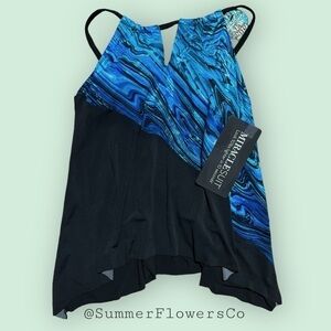 Miraclesuit Blue Pointe Peephole Tankini Top